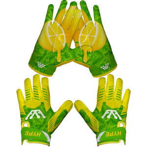 Lemon Drip Football Gloves